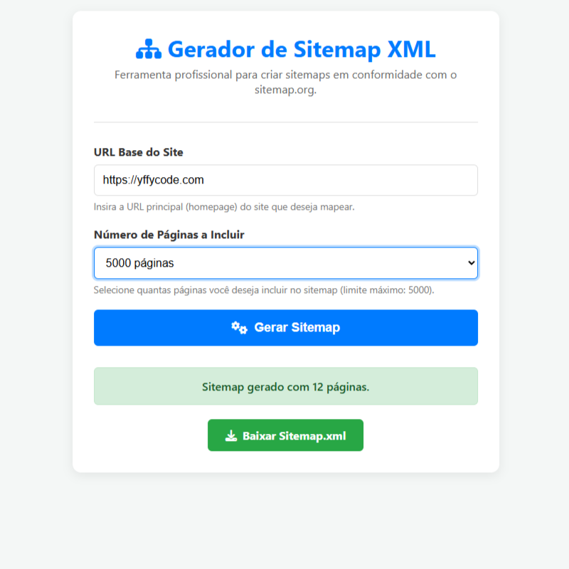 Gerador de Sitemap XML