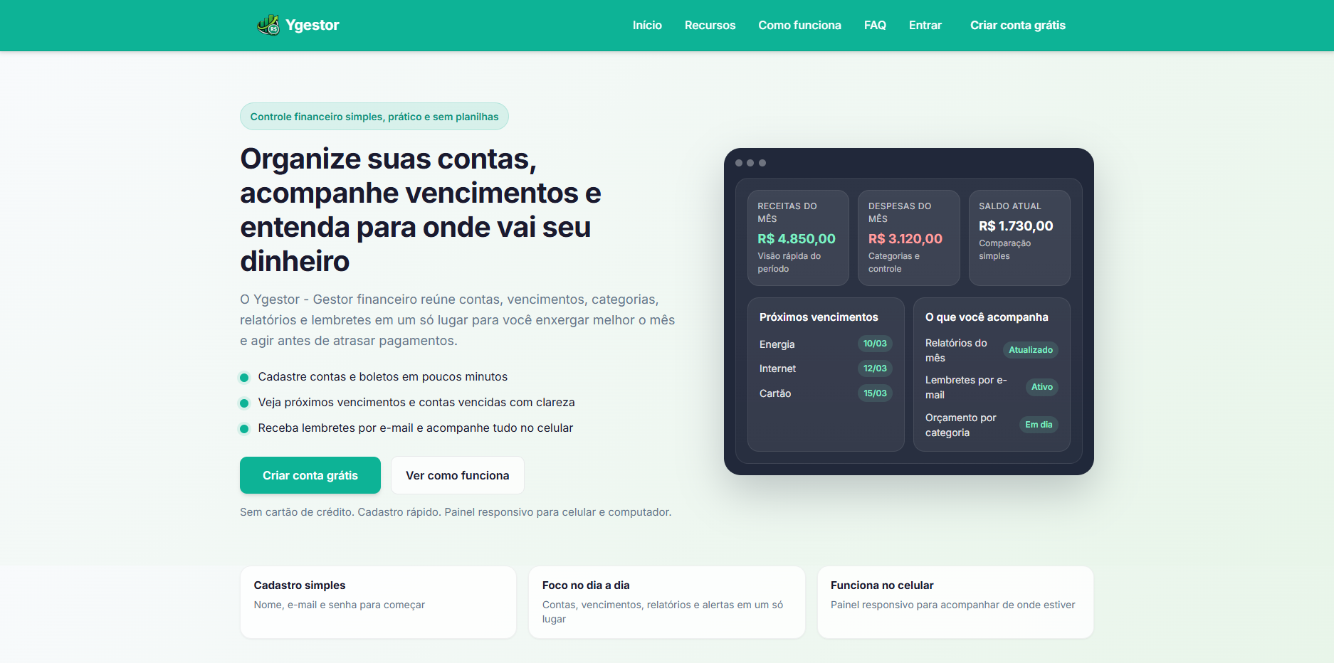 Ygestor - Gestor Financeiro